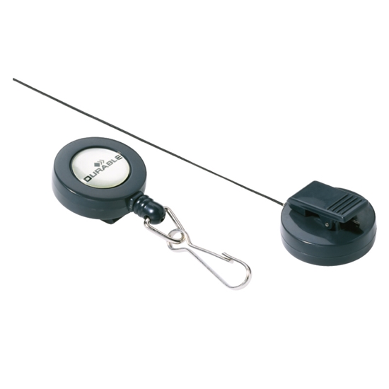 Picture of Turētājs personas kartei DURABLE izvelkams, ar klipsi, melna