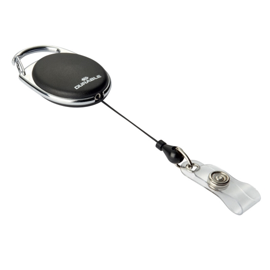 Picture of Turētājs personas kartei izvelkams DURABLEar klipsi, ovāla forma, melns