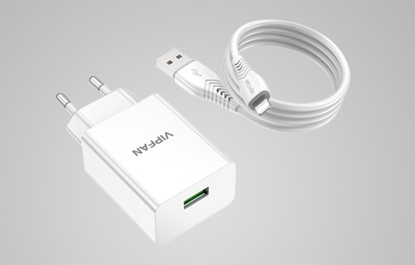 Picture of E03 Charger kit 18W QC + Cable Lightning white