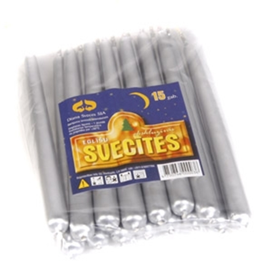 Изображение Eglīšu sveces lakot.15gab. sudraba