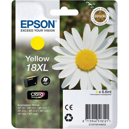 Attēls no Epson Daisy Singlepack Yellow 18XL Claria Home Ink