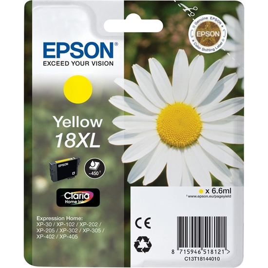 Picture of Epson Daisy Singlepack Yellow 18XL Claria Home Ink