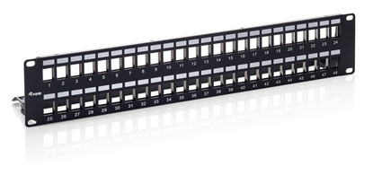 Изображение Equip 48-Port Keystone Cat.6 Shielded Patch Panel, Black