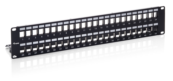 Изображение Equip 48-Port Keystone Cat.6 Shielded Patch Panel, Black