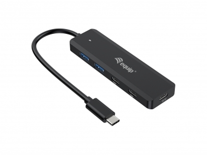Изображение Equip USB-Hub 4-Port 3.2/C->2x USB-C,2x USB-A o.Netzteil  sw