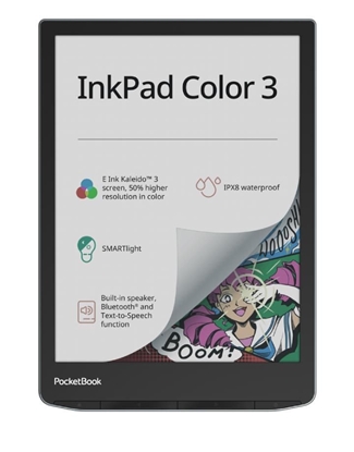 Attēls no E-Reader|POCKETBOOK|InkPad Color 3|7.8"|1872x1404|1xUSB-C|Wireless LAN|Bluetooth|PB743K3-1-WW