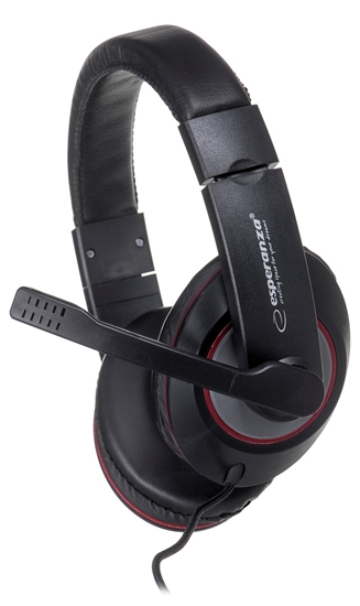 Picture of Esperanza EH118 headphones/headset Wired Head-band Calls/Music Black, Red