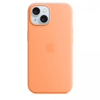 Attēls no Etui silikonowe z MagSafe do iPhonea 15  - pomarańczowy sorbet