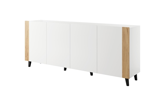 Picture of FARO chest of drawers 200x42x82 white matt + oak craft