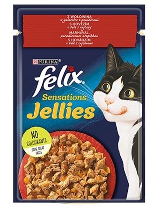 Attēls no Felix sensations Duo with beef and tomatoes in jelly - wet food for cats - 85g