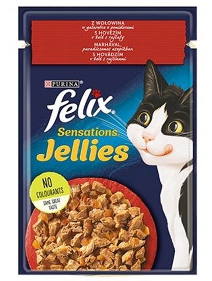 Picture of Felix sensations Duo with beef and tomatoes in jelly - wet food for cats - 85g