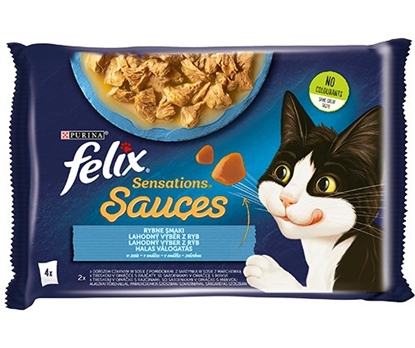 Attēls no Felix Sensations Mix Cod with tomatoes, sardine with carrots - wet cat food - 340g (4 x 85g)
