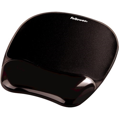 Picture of Fellowes mouse and wrist pad gel, CRYSTAL, black