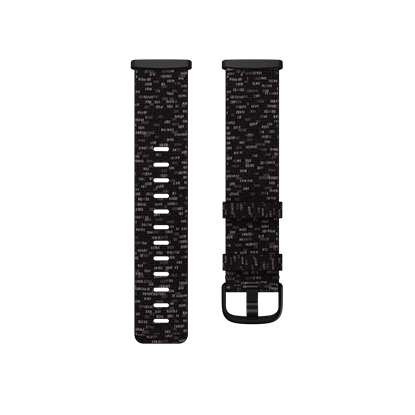 Attēls no Fitbit | Versa 3/Sense Woven Band, Charcoal - Small | REPREVE Recycled Plastic Fibers | Aluminum Buckle & Plastic Closure