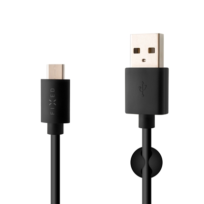 Picture of Fixed | Data And Charging Cable With USB/USB-C Connectors | Black