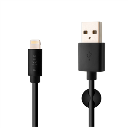Picture of Fixed | Data And Charging Cable With USB/lightning Connectors | Black