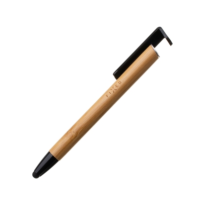 Picture of Pen With Stylus and Stand | 3 in 1 | Pencil | Stylus for capacitive displays; Stand for phones and tablets | Bamboo