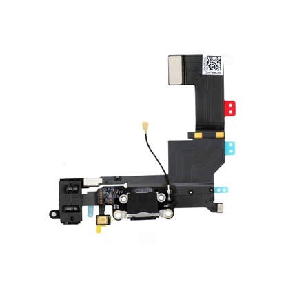 Изображение Flex priekš iPhone 5S audio un uzlādes savienotājam ar mikrofonu BLACK ORG