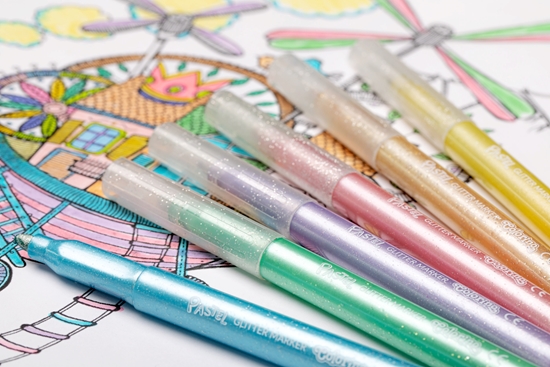 Picture of Flomasteri ar spīdumiem Pastel, 6 krāsas