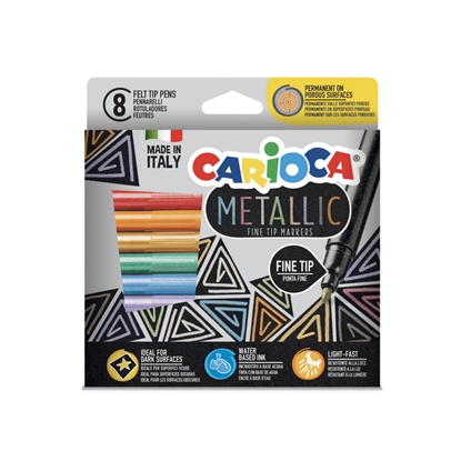 Attēls no Flomasteri CARIOCA Metallic FineMarker Box 8 gab