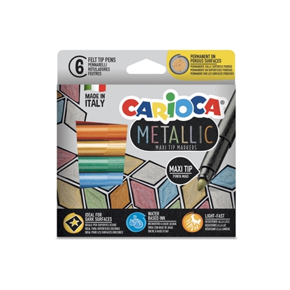 Attēls no Flomasteri CARIOCA Metallic MaxiMarkers Box 6gab