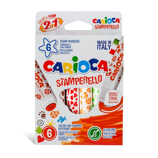Изображение Flomasteri-zīmogi CARIOCA 6 krāsas