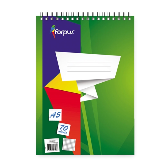 Picture of Bloknots ar spirāli FORPUS rūtiņu, A5 formāts 70 lapas