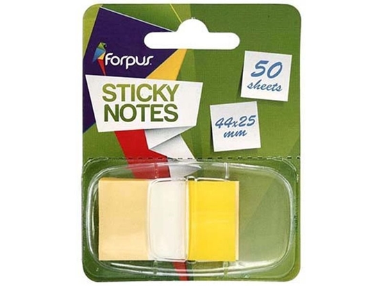 Picture of Pašlīpošie indeksi FORPUS 25.4x43.2 mm, 50 lapiņas, dzeltenā krāsā