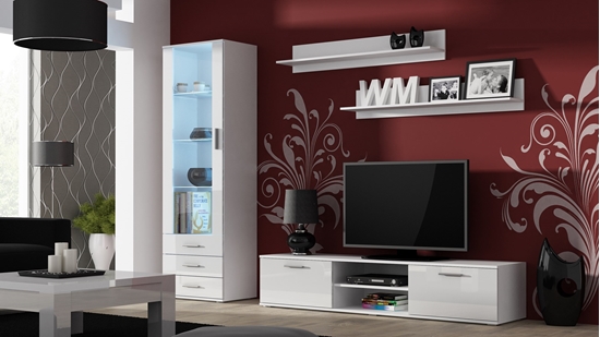 Picture of Furniture set SOHO 1 (RTV180 cabinet + S1 cabinet + shelves) White/White Gloss