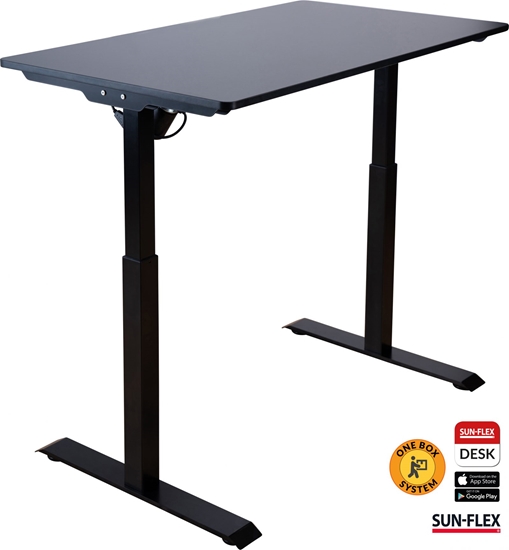 Picture of Galds ar regulējamo augstumu SUN-FLEX®EASYDESK ELITE, elektrisks, viens motors, melns, galda virsma melna, 120x60cm