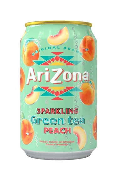 Picture of Gāzēts zaļās tējas dzēriens ARIZONA ar medu un persiku sulu, 0.33l, bundža