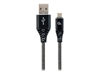 Изображение Gembird USB Male - Micro USB Male Premium cotton braided 1m Black/White