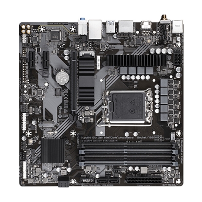 Attēls no Gigabyte B760M DS3H AX DDR4 Motherboard - Supports Intel Core 14th Gen CPUs, 6+2+1 Phases Digital VRM, up to 5333MHz DDR4 (OC), 2xPCIe 4.0 M.2, Wi-Fi 6E, 2.5GbE LAN, USB 3.2 Gen2