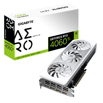 Attēls no Gigabyte | GV-N406TAERO OC-16GD 1.0 | NVIDIA | 16 GB | GeForce RTX 4060 Ti | GDDR6 | HDMI ports quantity 2 | PCI-E 4.0 | Memory clock speed 18000 MHz
