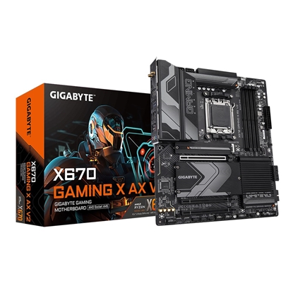 Attēls no Gigabyte X670 GAMING X AX V2 Motherboard - Supports AMD Ryzen 7000 CPUs, 16+2+2 phases VRM, up to 8000MHz DDR5 (OC), 4xPCIe 4.0 M.2, Wi-Fi 6E, 2.5GbE LAN, USB 3.2 Gen 2