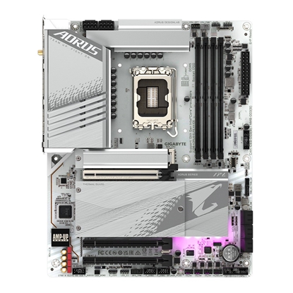 Изображение Gigabyte Z790 AORUS ELITE AX ICE Motherboard - Supports Intel Core 13th CPUs, 16+1+2 Phases Digital VRM, up to 7600MHz DDR5, 4xPCIe 4.0 M.2, Wi-Fi 6E, 2.5GbE LAN , USB 3.2 Gen 2