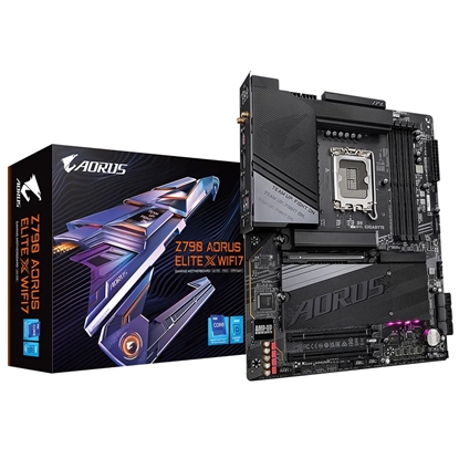 Picture of Gigabyte Z790 AORUS ELITE X WIFI7 Motherboard - Supports Intel 14th Gen CPUs, 16+1+2 phases VRM, up to 8266MHz DDR5 (OC), 3xPCIe 4.0 M.2, Wi-Fi 7, 2.5GbE LAN, USB 3.2 Gen 2x2