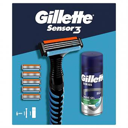 Изображение Gillette Sensor3 ( 6 -kasetes + skūšanās želeja)