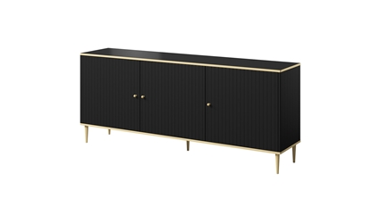 Attēls no GLAMOUR chest 180x40x75.5 cm black matt + gold