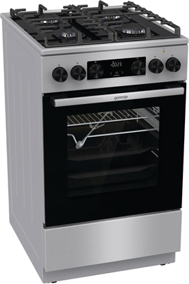 Picture of Gorenje | Cooker | GK5C65XV | Hob type  Gas | Oven type Electric | Stainless steel | Width 50 cm | Grilling | LED | Depth 59.4 cm | 70 L
