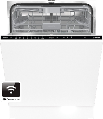 Attēls no Built-in | Dishwasher | GV673C60 | Width 59.8 cm | Number of place settings 16 | Number of programs 7 | Energy efficiency class C | Display | AquaStop function