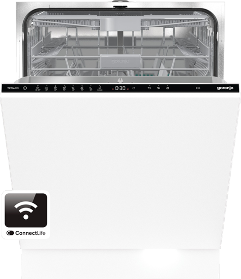 Изображение Built-in | Dishwasher | GV673C60 | Width 59.8 cm | Number of place settings 16 | Number of programs 7 | Energy efficiency class C | Display | AquaStop function