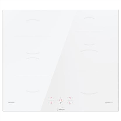 Attēls no Gorenje | GI6401WSC | Hob | Induction | Number of burners/cooking zones 4 | Touch | Timer | White | Display