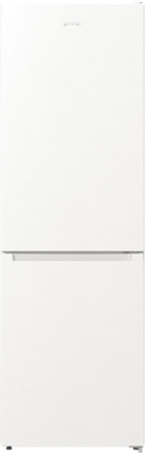 Picture of Gorenje | NRKE62W | Refrigerator | Energy efficiency class E | Free standing | Combi | Height 185 cm | No Frost system | Fridge net capacity 204 L | Freezer net capacity 96 L | Display | 38 dB | White