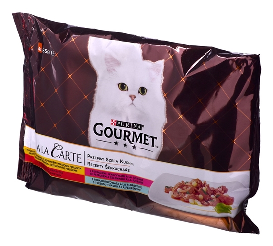 Picture of GOURMET A la Carte Chicken, Trout, Beef, and Fish - wet cat food - 4 x 85 g