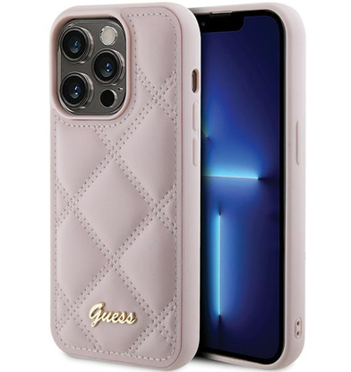 Picture of Guess Quilted Metal Logo Case for Apple iPhone 15 Pro
