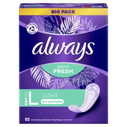 Attēls no Hig.ieliktnīši Always Liners Long 0% Perfume 52gab.