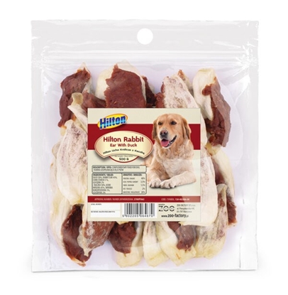 Attēls no HILTON Rabbit ear with duck - dog chew - 500g