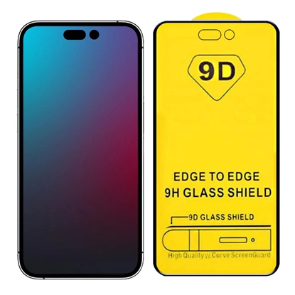 Picture of HQ 9D Curved Full Glue Aizsargstikls priekš Apple iPhone 14 Pro / iPhone 13 Pro / iPhone 13 Black