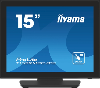 Attēls no iiyama ProLite T1532MSC-B1S computer monitor 38.1 cm (15") 1024 x 768 pixels XGA LCD Touchscreen Black